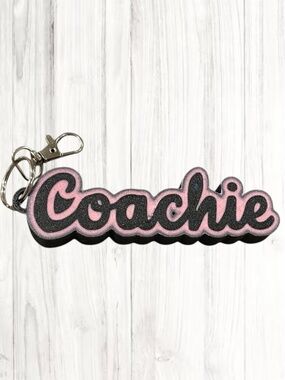 3D Pink & Black Large “Coachie” Keychain/Bag Charm